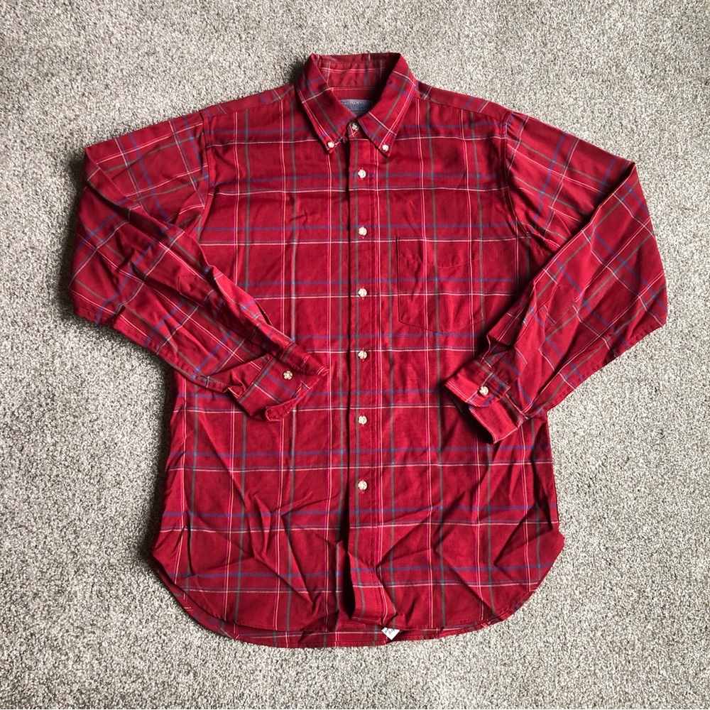 Pendleton Virgin Wool Button Down Shirt Red Size … - image 2